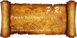 Papik Róbert névjegykártya